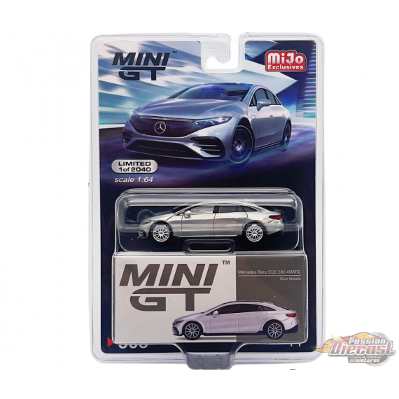 (CHASE) Mercedes-Benz EQS 580 4MATIC Argent high-tech métallisé - Mini GT - 1:64 - MGT00508GR Passion Diecast