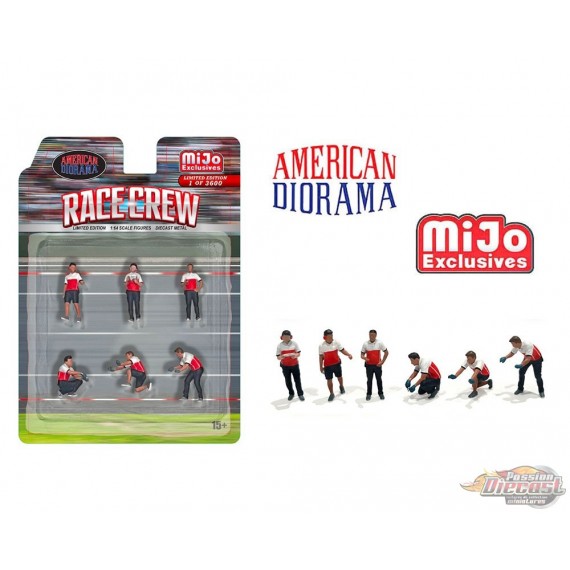 Figures Race Crew - 6-piece metal set - American Diorama - 1/64 - AD-2405MJ Passion Diecast