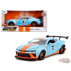 2016 Chevrolet Camaro Widebody - Light Blue and Orange - Gulf - Bigtime Muscle - Jada - 1/24 - 35209 - Passion Diecast 