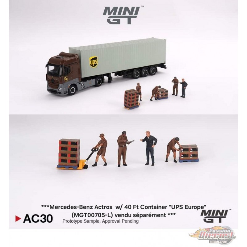 Figurine UPS Driver and workers Mini GT 1 64 MGTAC30