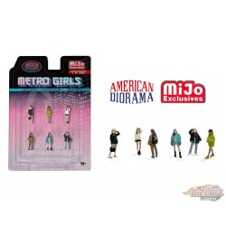 Figurine Metro Girls - Ensemble 6 pièces en métal - American Diorama 1/64 - AD-2408 Passion Diecast