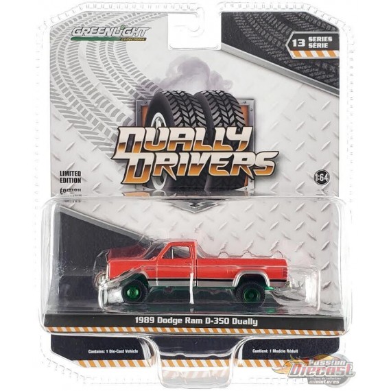 (GreenMachine) 1989 Dodge Ram D-350 Dually en rouge Colorado - Dually Drivers Series 13 - 1/64 Greenlight - 46130 BGR