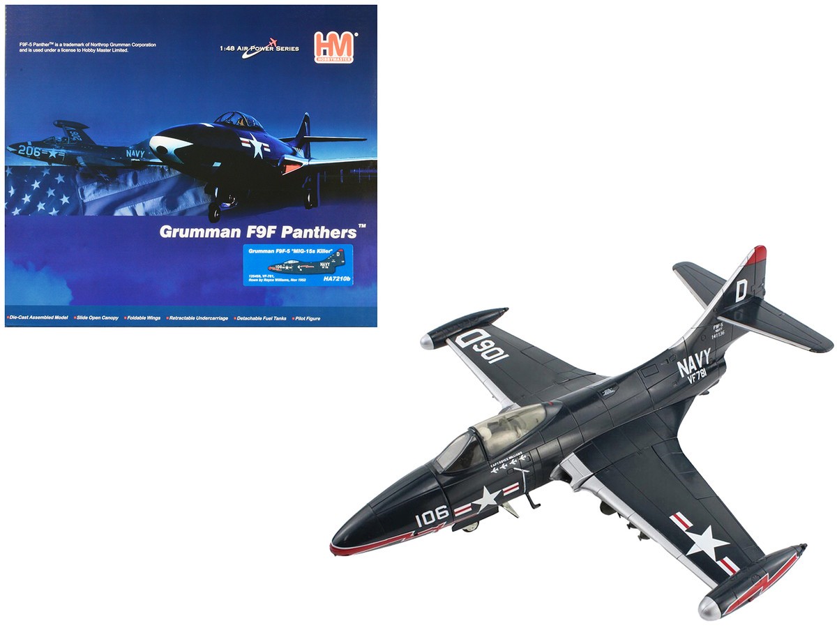 Grumman F9F-5 Panther / USN VF-781, Lt. R. Williams, USS Oriskany, Korea,  1952 / Hobby Master 1:48 HA7210B Passion Diecast