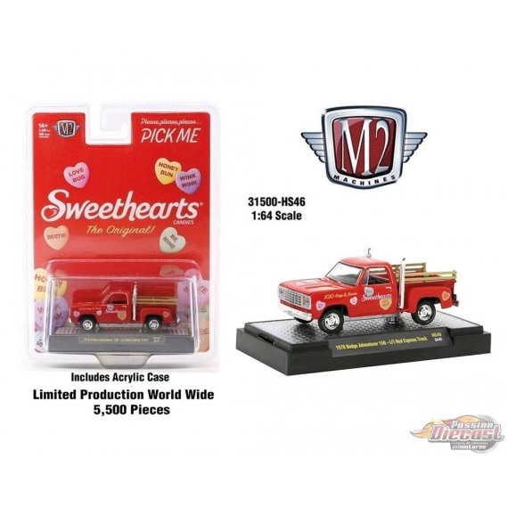 1978 Dodge Adventure 150 Lil Red Express Truck - Red Sweetheart - Hobby Exclusive - M2 Machine - 1:64 - 31500-HS46