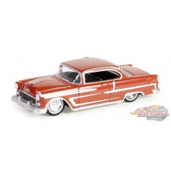 1955 Chevrolet Bel Air in Red and Silver - California Lowriders Series 5 - 1/64 Greenlight - 63060 B