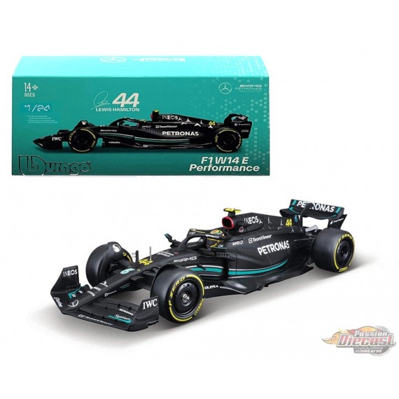 Race F1 Mercedes-AMG W14 E Performance 2023 No.44 Lewis Hamilton - Bburago 1/24 - 18-28028 LH - Passion Diecast 