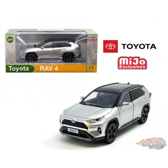 Toyota Rav4 Hybrid XSE - Silver with Black Top - Mijo Exclusive 1/24 - H08666SLBK Passion Diecast