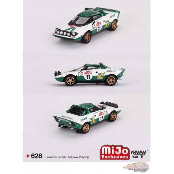 Modellino Mini GT 1:64 Lancia Stratos HF 1975 Vincitore Rally Sanremo #11 - Bianco