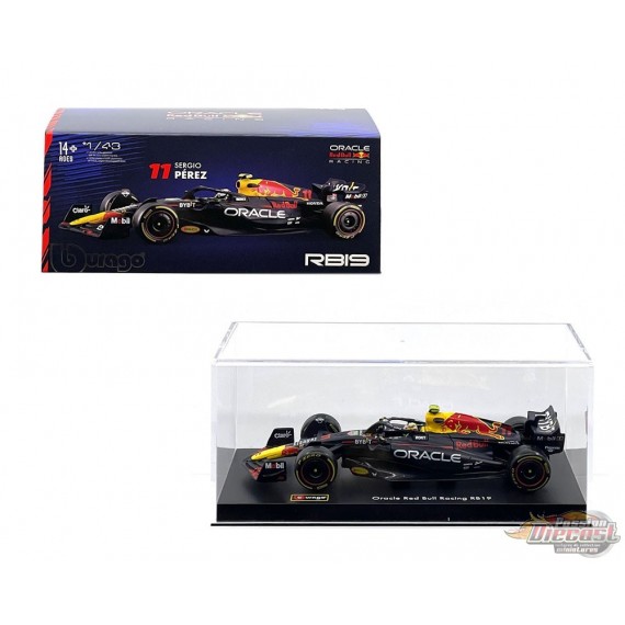 Oracle Red Bull Racing RB19 No.11 Sergio Perez 2023 avec pilote et Showcase - Bburago - 1/43 - 18-38083SP