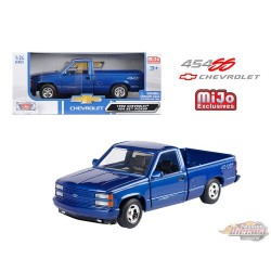 1992 Chevrolet 454 SS Pick Up Truck - Blue Metallic - Mijo Exclusives - Motormax 1-24 - 73203 MBL - Passion Diecast