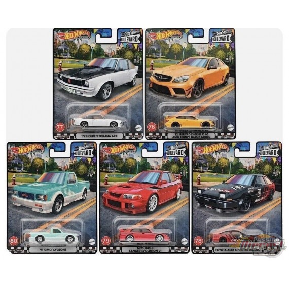 HOT WHEELS PREMIUM BOULEVARD 2023 SERIES - Assortiment De 5 Voitures - 1/64 -  GJT68 - 979R Passion Diecast