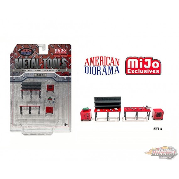 Outils en métal Set A - Ensemble en métal - American Diorama 1/64 - AD-2409 Passion Diecast