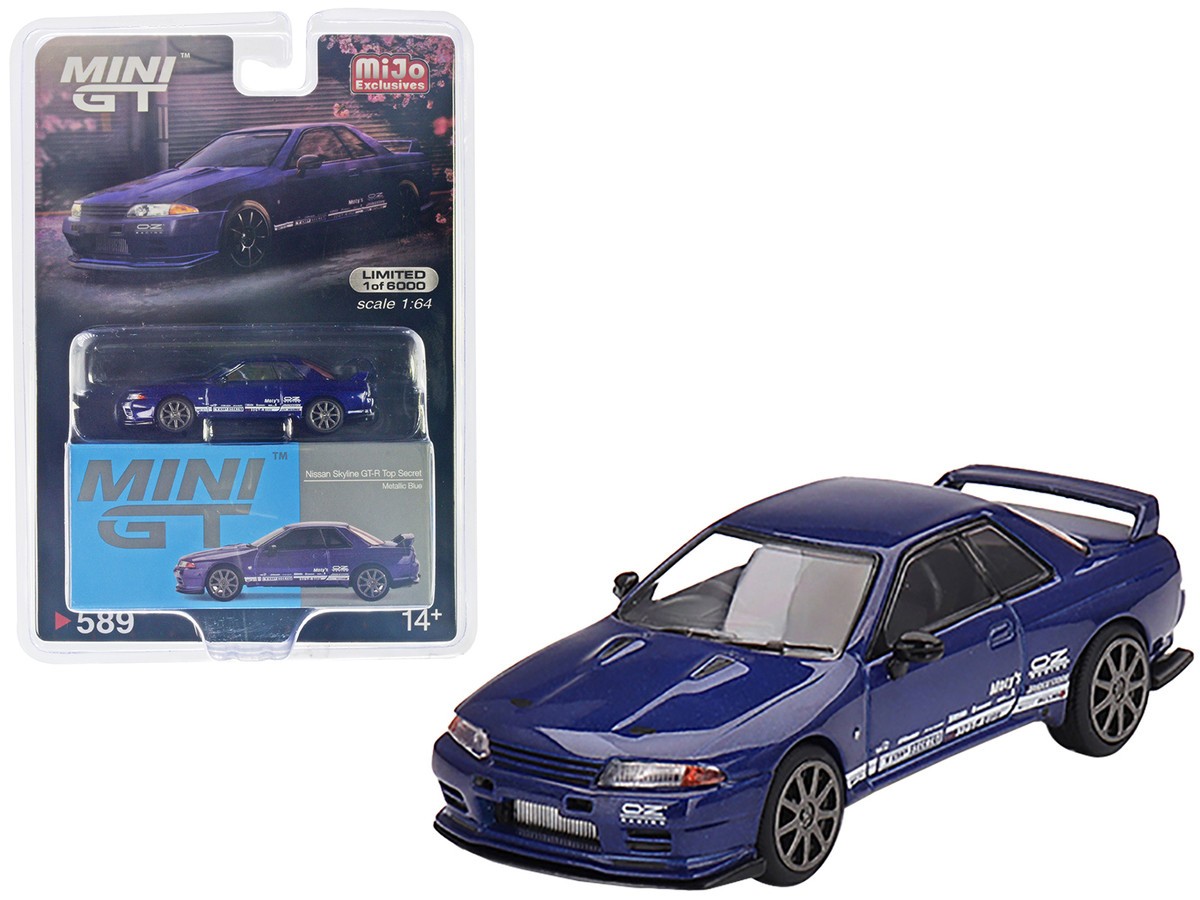 Nissan Skyline GT-R Top Secret VR32 - Blue Metallic - RHD - Mini GT - 1:64  - MGT00589 Passion Diecast