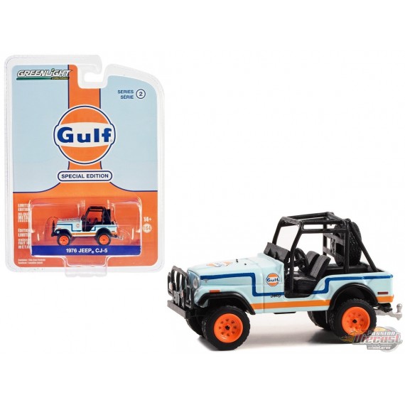 1976 Jeep CJ-5 with Baja Parts - Gulf Oil Special Edition Series 2 - 1/64 Greenlight - 41145 C