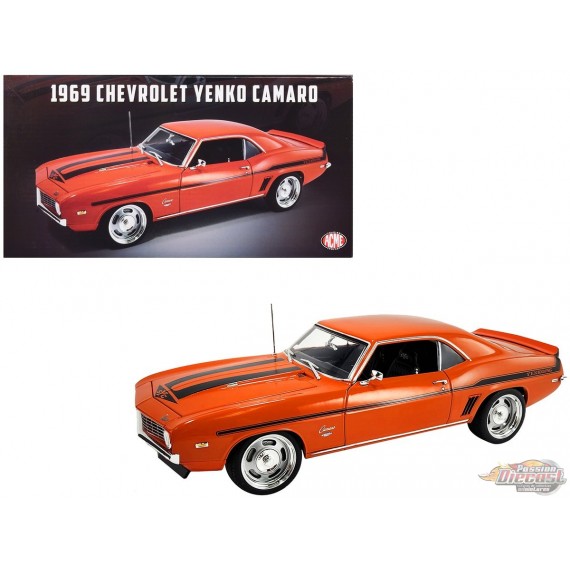 1969 Chevrolet Yenko Camaro in Hugger Orange with Black Stripes - Limited Edition 600 Piece - ACME - 1/18 - A1805728