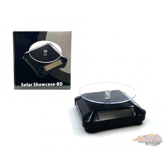 3.5 Solar Display Stand Turntable 360 Degree Rotating Black Base 1:64 - 002-BK Passion Diecast