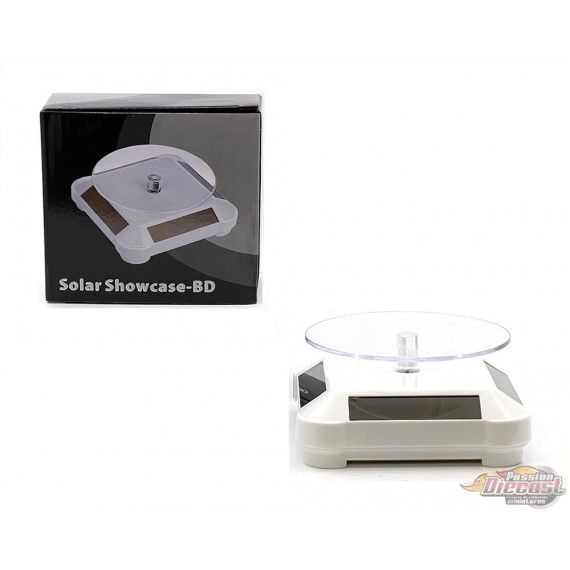 3.5 Solar Display Stand Turntable 360 Degree Rotating White Base 1:64 - 002-WH Passion Diecast