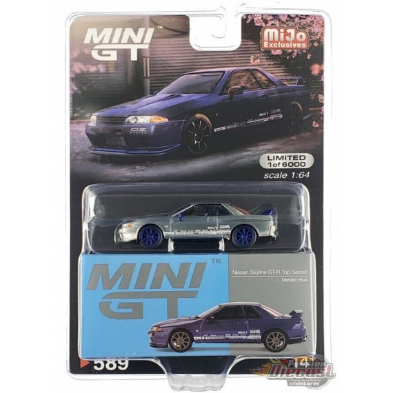 (CHASE CAR) Nissan Skyline GT-R Top Secret VR32 - Bleu Métallisé - RHD - Mini GT - 1:64 - MGT00589GR Passion Diecast