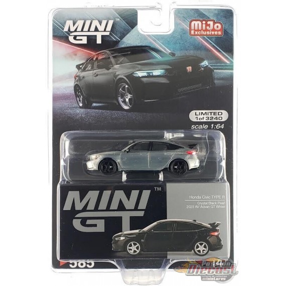 (CHASE CAR) Honda Civic Type R Crystal Noir Perler 2023 avec jante Advan GT - Mini GT - 1:64 - MGT00585GR Passion Diecast