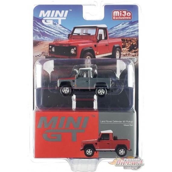 (CHASE CAR) Land Rover Defender 90 Pickup - Masai Rouge - Mini GT - 1:64 - MGT00323 Passion Diecast