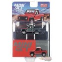 (CHASE CAR) Land Rover Defender 90 Pickup - Masai Rouge - Mini GT - 1:64 - MGT00323
