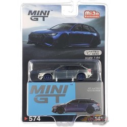 (CHASE CAR) Audi ABT RS6-R Bleu Navarre Métallisé - Mini GT - 1:64 - MGT00574GR Passion Diecast