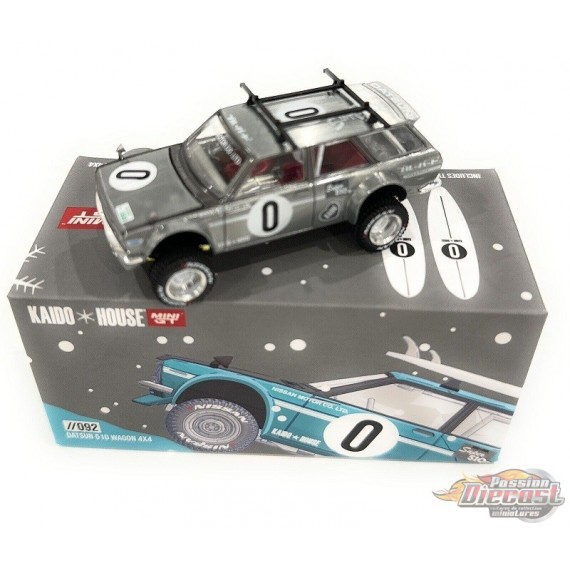 (CHASE CAR) Kaido★House - Datsun KAIDO 510 Wagon Surf Safari RS Winter Spec - Mini GT - Mijo Exclusives - 1/64 - KHMG092GR