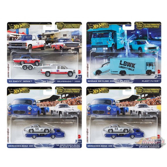 Team Transport C Case 2024 Set of 4 Hot Wheels 1 64 FLF56 957C Passion Diecast