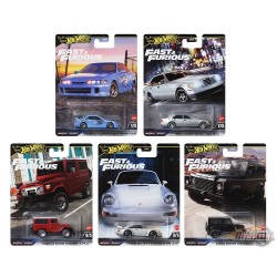 Hot Wheels - Car Culture - 1:64 - Fast & Furious Premium 2024 - Assortiment G Ensemble De 5 Voitures - HNW46-956G
