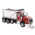 International HX260 Tandem Truck with Pusher Axle Red with Ox Bodies Stampede Dump Bed - Diecast Master 1/50 - 71076