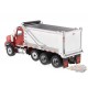 International HX260 Tandem Truck with Pusher Axle Red with Ox Bodies Stampede Dump Bed - Diecast Master 1/50 - 71076