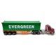 Western Star 4700 Day Cab Red with Yellow Skeletal Trailer and 40' EverGreen Shipping Container - Diecast Master - 1/50 - 71049