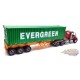 Western Star 4700 Day Cab Red with Yellow Skeletal Trailer and 40' EverGreen Shipping Container - Diecast Master - 1/50 - 71049