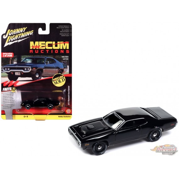 1971 Plymouth Road Runner in Gloss Black - Johnny Lightning 1/64 - JLSP377 Passion Diecast