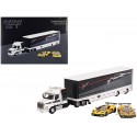 (Preorder) Chevrolet Corvette C8R Racing Cars no.3 & no.33 Winners with Western Star Transporter - MINI GT 1/64 - MGTS0009