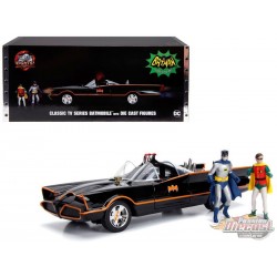 1966 Classic  Batmobile with Lights   Includes  Batman and Robin Figures  -   Jada 1/18-  98625 Passion Diecast