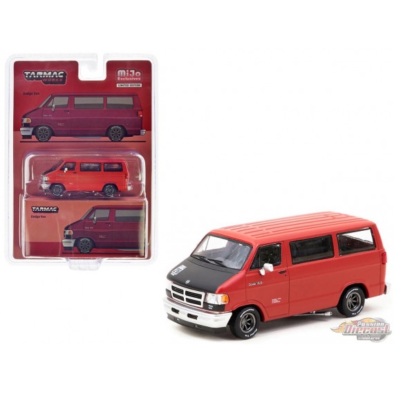 Dodge Van - Rouge - Tarmac Works - 1/64 - T64G-TL032-RE Passion Diecast