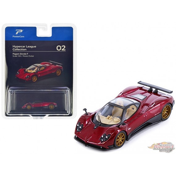 Pagani Zonda F - Rosso Dubai - Hypercar League Collection - PosterCars - 1/64 - H02B Passion Diecast