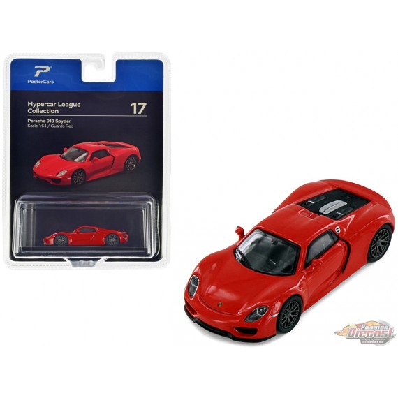 Porsche 918 Spyder - Gardes Rouge - Hypercar League Collection - PosterCars - 1/64 - H17B Passion Diecast