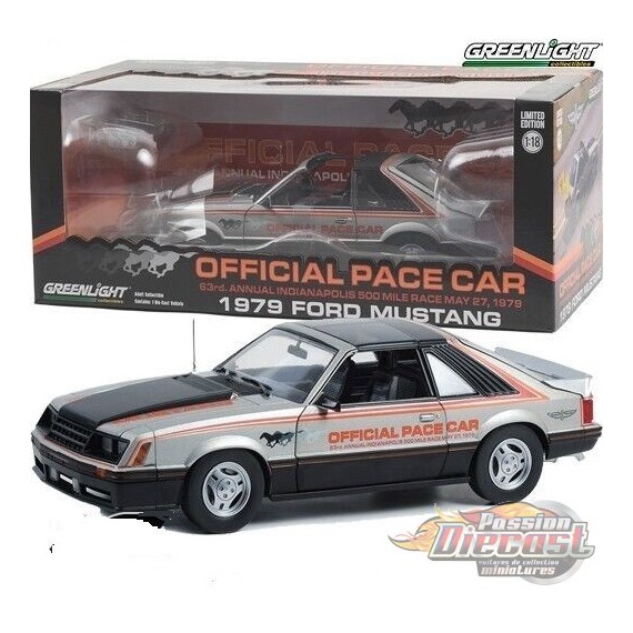 1979 Ford Mustang - 63rd Annual Indianapolis 500 Mile Race Official Pace Car  - Greenlight 1/18  - 13599 - Passion Diecast