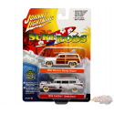 CHASE CAR Surf Rods Pack - 1950 Mercury Woody Wagon - 1959 Cadillac Ambulance - Set de 2 - Johnny Lightning - 1:64 - JLSP343 AGR