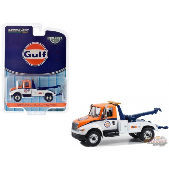 Gulf Oil That Good Gulf Gasoline - International Durastar 4400 Tow Truck - Hobby Exclusive - 1/64 Greenlight - 30471