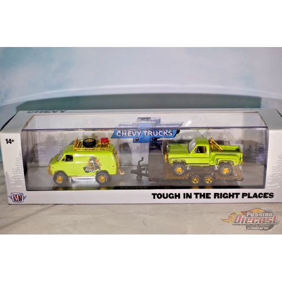 CHASE CAR Auto-Haulers Release 70 - 1971 Chevrolet Van G10 & 1976 Chevrolet Scottsdale Sport - M2 Machine - 1:64 - 36000 70 BGR