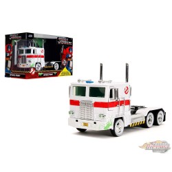 The Transformers G1 Optimus Prime with Ghostbusters Ecto-1 Graphics - Hollywood Rides Mashup - Jada - 1/24 - 35572