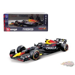 Oracle Red Bull Racing RB19 2023 No.1 Max Verstappen - Bleu foncé mat - Course Formule 1 - Bburago 1/18 - 18-18003MV