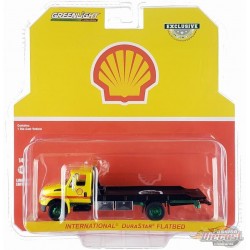 (Green Machine) Shell Oil - International Durastar 4400 Flatbed Truck - Hobby Exclusive - 1/64 Greenlight - 30470GR