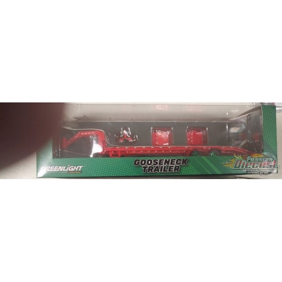 (Green Machine) Remorque col cygne en rouge bande visibilité - Hitch & Tow Trailer - Hobby Exclusive - 1/64 Greenlight - 30467GR