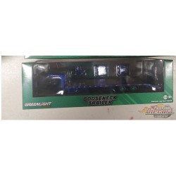 (Green Machine) Remorque col de cygne en bleu bande visibilité - Hitch & Tow Trailer - Hobby Exclusive - 1/64 Greenlight - 30466