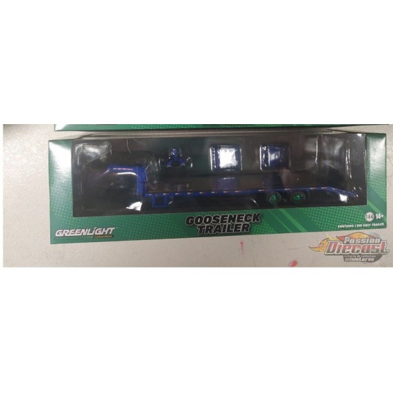 (Green Machine) Remorque col de cygne en bleu bande visibilité - Hitch & Tow Trailer - Hobby Exclusive - 1/64 Greenlight - 30466