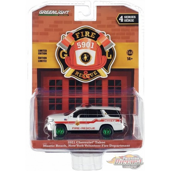 (Green Machine) Long Island, New York - 2021 Chevrolet Tahoe - Fire & Rescue Series 4 -1/64 Greenlight - 67050 FGR